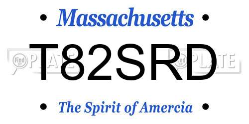 T82SRD Massachusetts License Plate