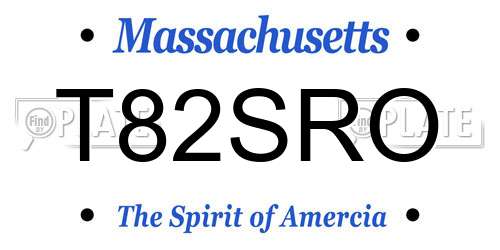 T82SRO Massachusetts License Plate