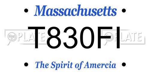 T830FI Massachusetts License Plate