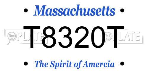 T8320T Massachusetts License Plate