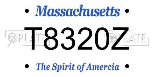 T8320Z Massachusetts License Plate