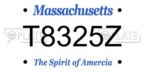 T8325Z Massachusetts License Plate