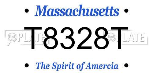 T8328T Massachusetts License Plate