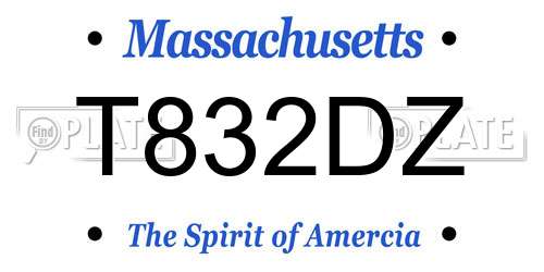 T832DZ Massachusetts License Plate