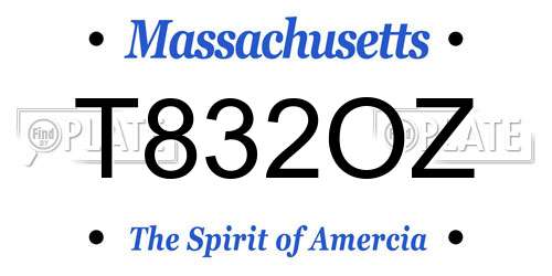 T832OZ Massachusetts License Plate