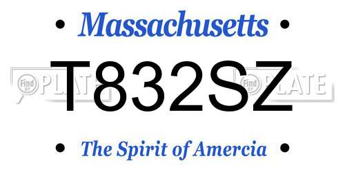 T832SZ Massachusetts License Plate
