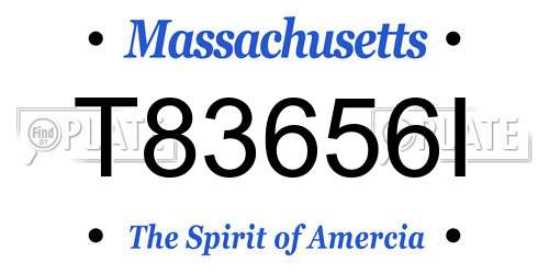 T83656I Massachusetts License Plate