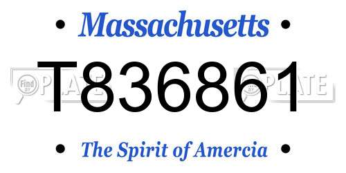 T836861 Massachusetts License Plate