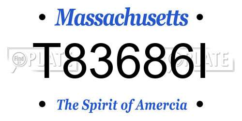 T83686I Massachusetts License Plate