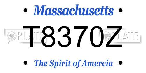 T8370Z Massachusetts License Plate