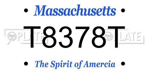 T8378T Massachusetts License Plate