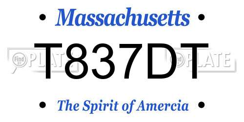 T837DT Massachusetts License Plate