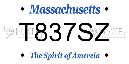 T837SZ Massachusetts License Plate