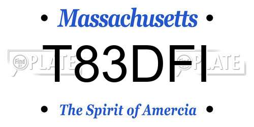 T83DFI Massachusetts License Plate