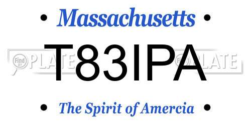 T83IPA Massachusetts License Plate