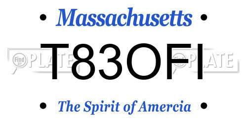 T83OFI Massachusetts License Plate