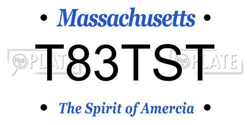 T83TST Massachusetts License Plate