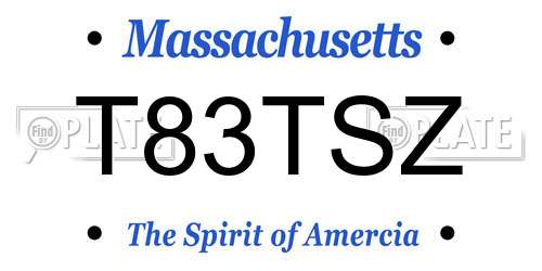 T83TSZ Massachusetts License Plate