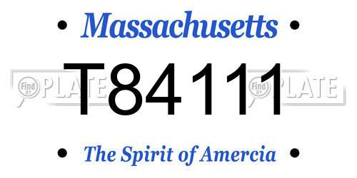 T84111 Massachusetts License Plate