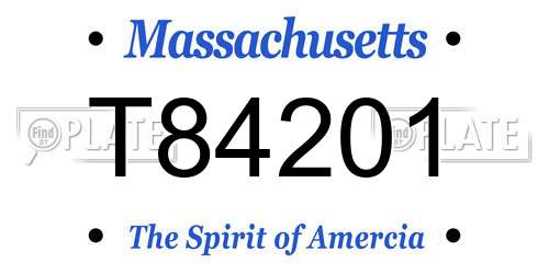 T84201 Massachusetts License Plate