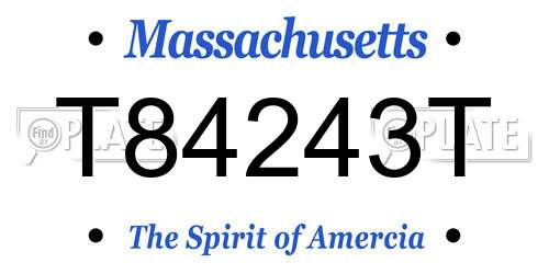 T84243T Massachusetts License Plate