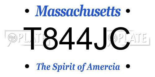T844JC Massachusetts License Plate