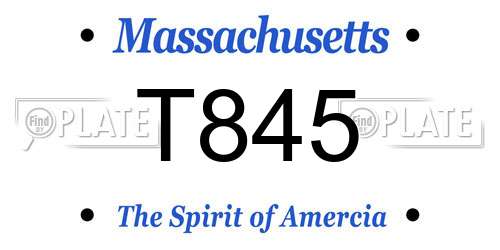 T845 Massachusetts License Plate