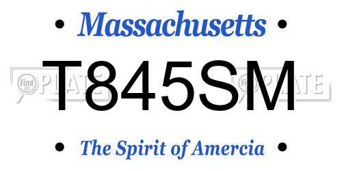 T845SM Massachusetts License Plate