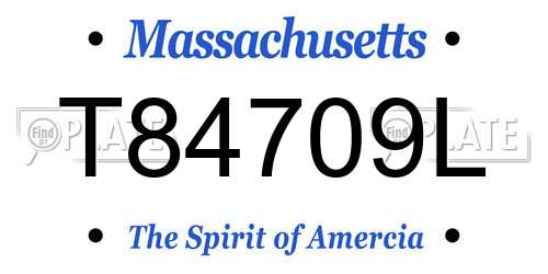 T84709L Massachusetts License Plate