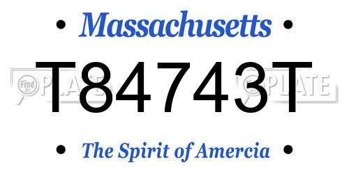 T84743T Massachusetts License Plate