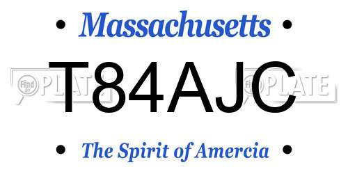 T84AJC Massachusetts License Plate