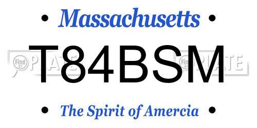 T84BSM Massachusetts License Plate