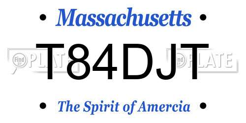 T84DJT Massachusetts License Plate