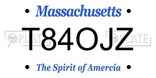 T84OJZ Massachusetts License Plate