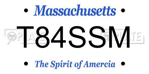 T84SSM Massachusetts License Plate