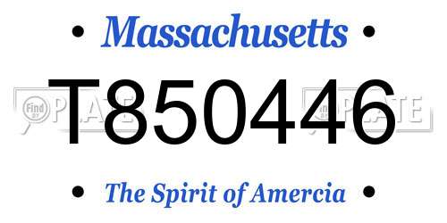 T850446 Massachusetts License Plate
