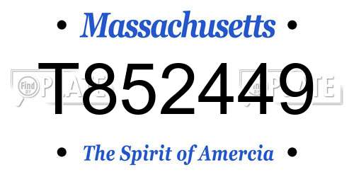 T852449 Massachusetts License Plate