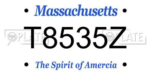 T8535Z Massachusetts License Plate