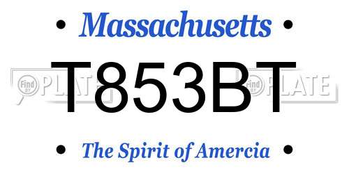 T853BT Massachusetts License Plate