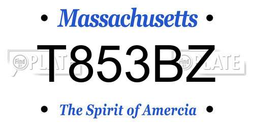 T853BZ Massachusetts License Plate