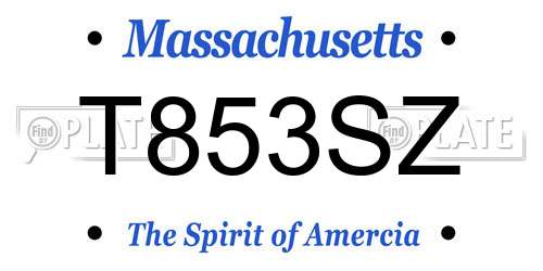 T853SZ Massachusetts License Plate