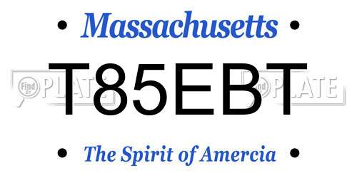 T85EBT Massachusetts License Plate