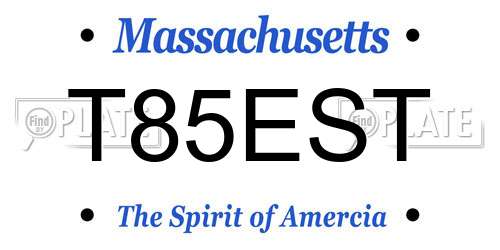 T85EST Massachusetts License Plate