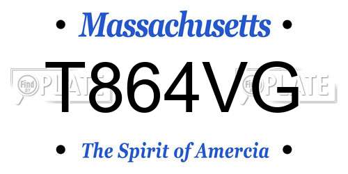 T864VG Massachusetts License Plate