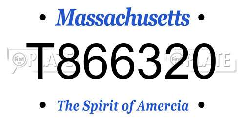T866320 Massachusetts License Plate