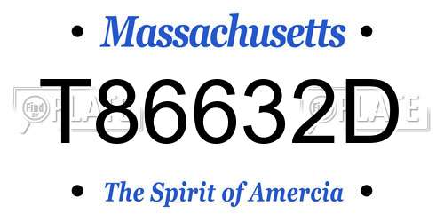 T86632D Massachusetts License Plate