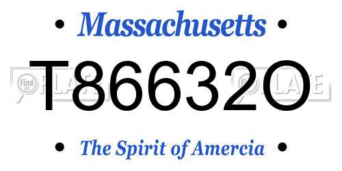 T86632O Massachusetts License Plate