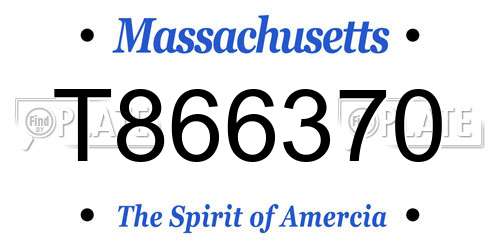 T866370 Massachusetts License Plate