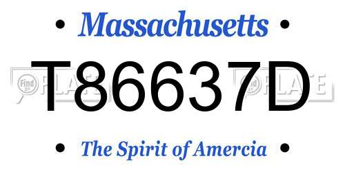 T86637D Massachusetts License Plate