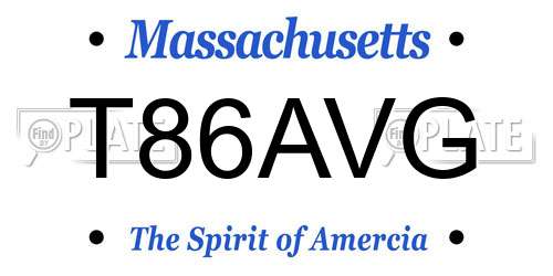 T86AVG Massachusetts License Plate